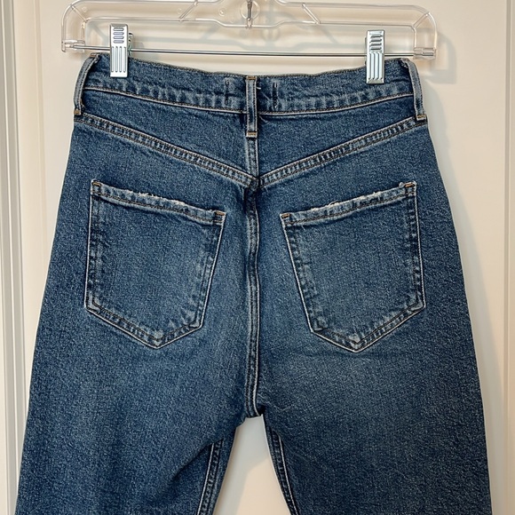 AGOLDE Riley High-Rise Straight Cropped Jeans in Silence Size 24 - Picture 5 of 7
